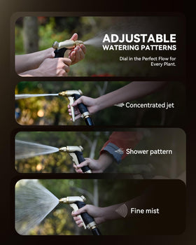 RAINPOINT garden hose nozzle high-pressure jet targets cars and tough cleaning.