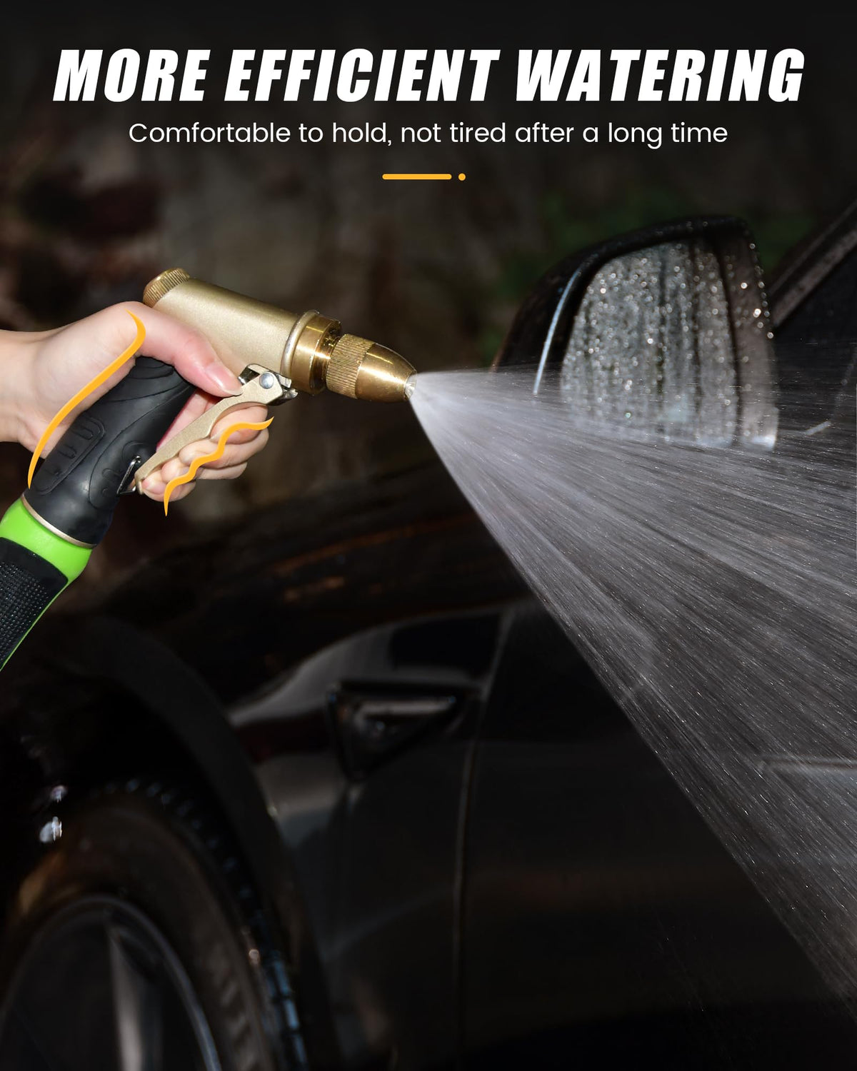 RAINPOINT nozzle ideal for garden watering and car washing.