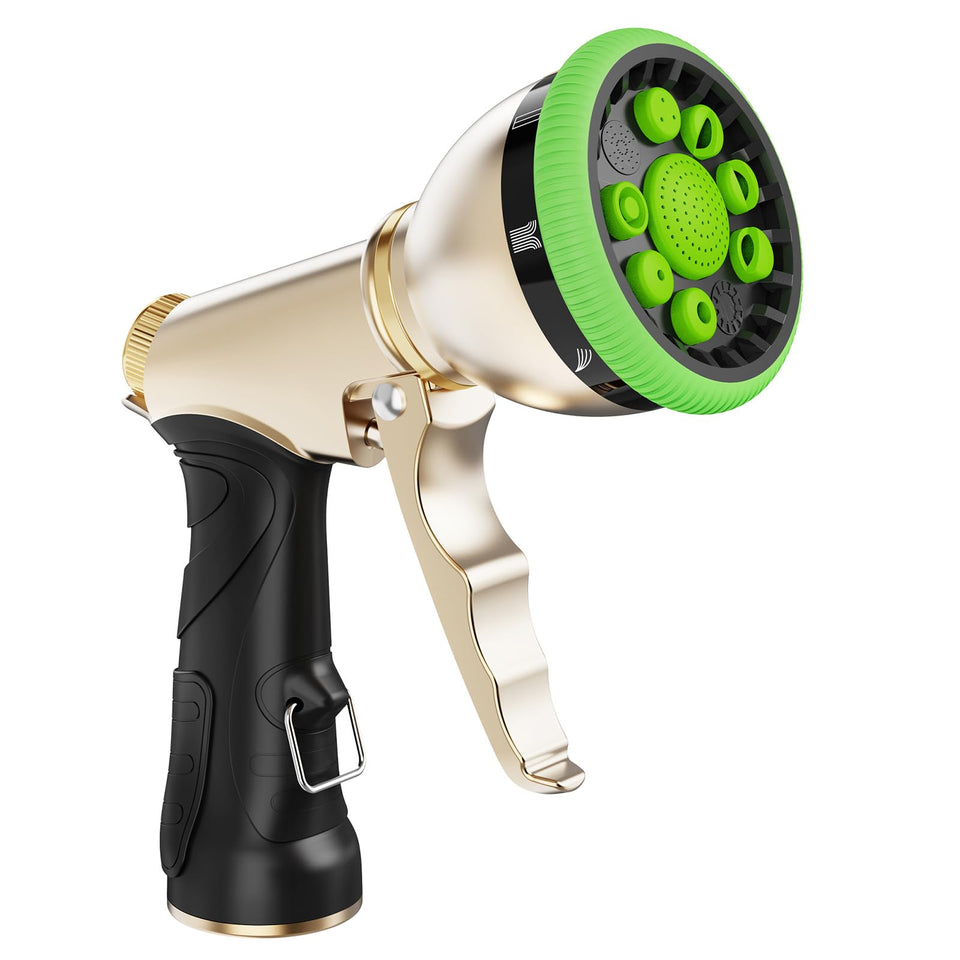 Rainpoint garden hose nozzle with metal body for durable, long-lasting watering.