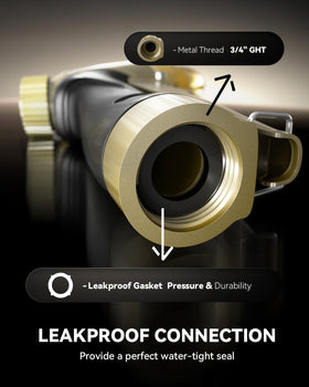 RAINPOINT garden hose nozzle standard hose connection fits most 3/4-inch hoses.