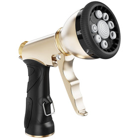 RainPoint hose nozzle with zinc alloy body for durable, rust-resistant garden use.
