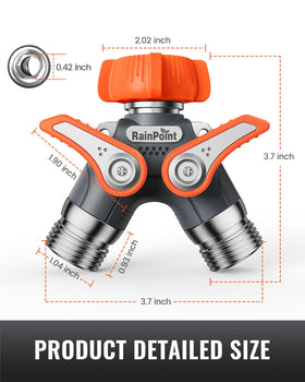 RainPoint Garden Hose Splitter 3-4 GHT thread for standard hoses.