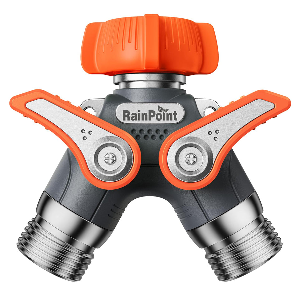 RainPoint Garden Hose Splitter with full-flow design maintains water pressure for efficient watering.