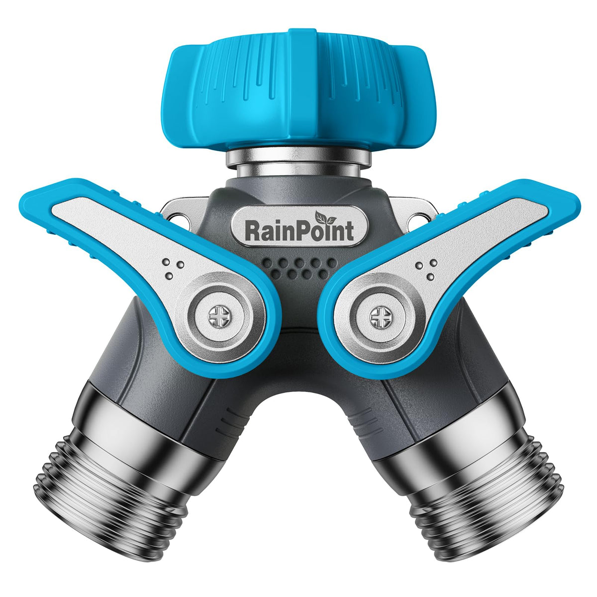 RAINPOINT garden hose splitter with metal body for rugged outdoor watering