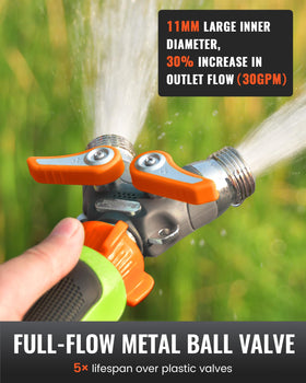 RainPoint Garden Hose Splitter stainless valve supports high-pressure performance.