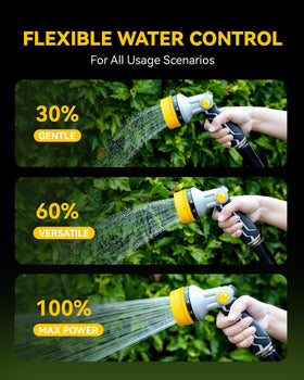 RAINPOINT high-flow spray delivers strong streams for quick cleaning and irrigation.