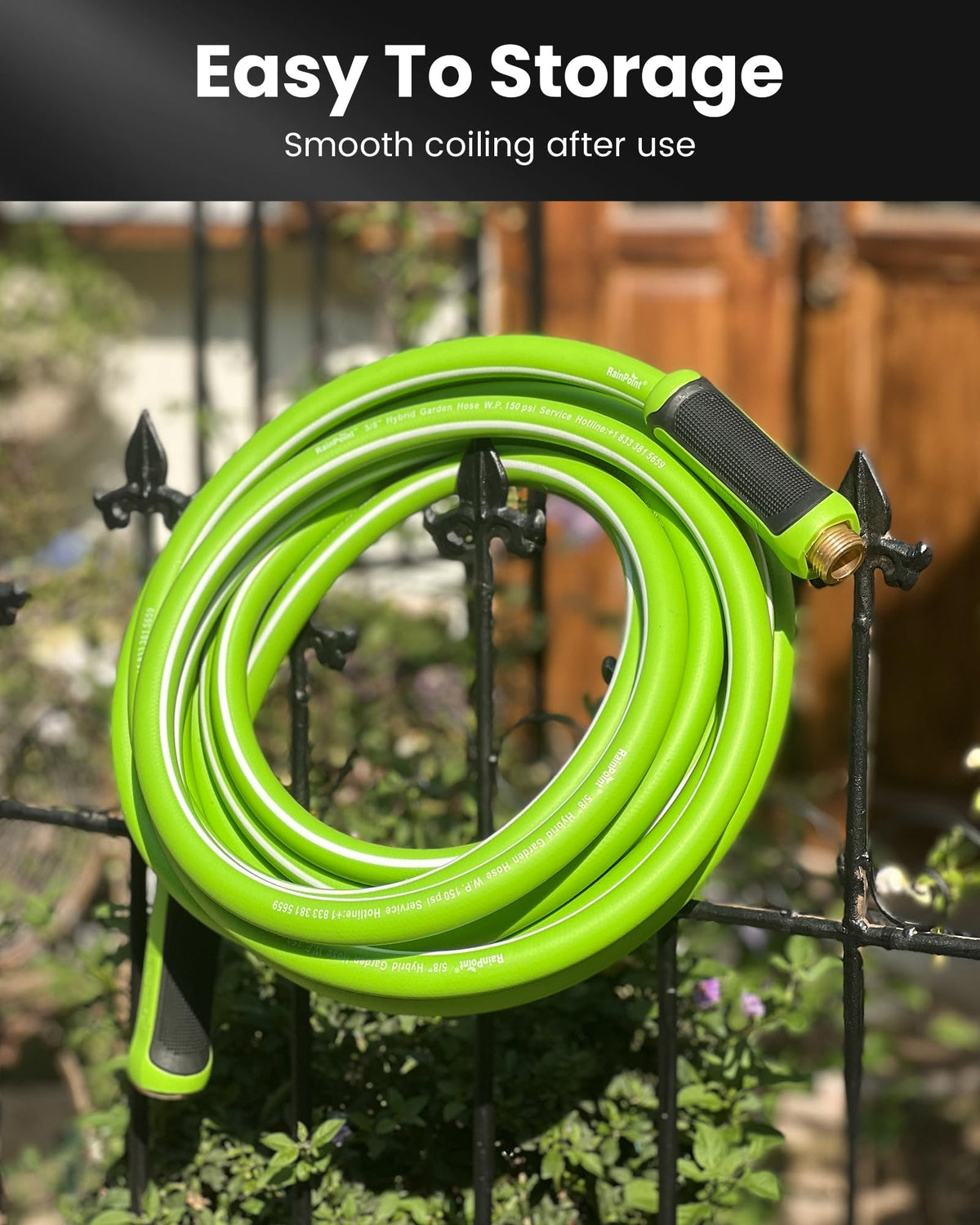 RAINPOINT 360-degree swivel minimizes twists during setup and movement.