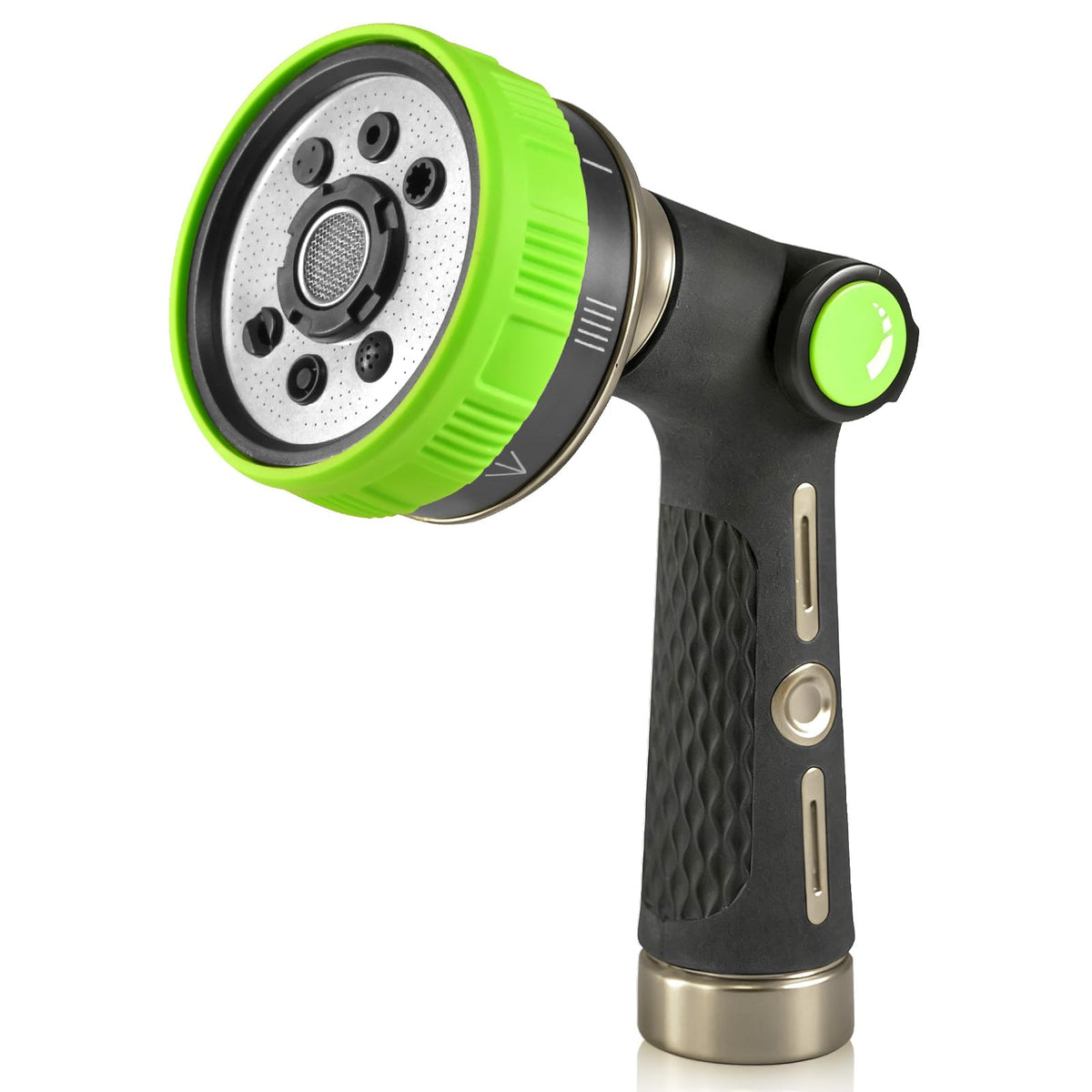 RainPoint hose nozzle metal body demonstrates durable outdoor use.