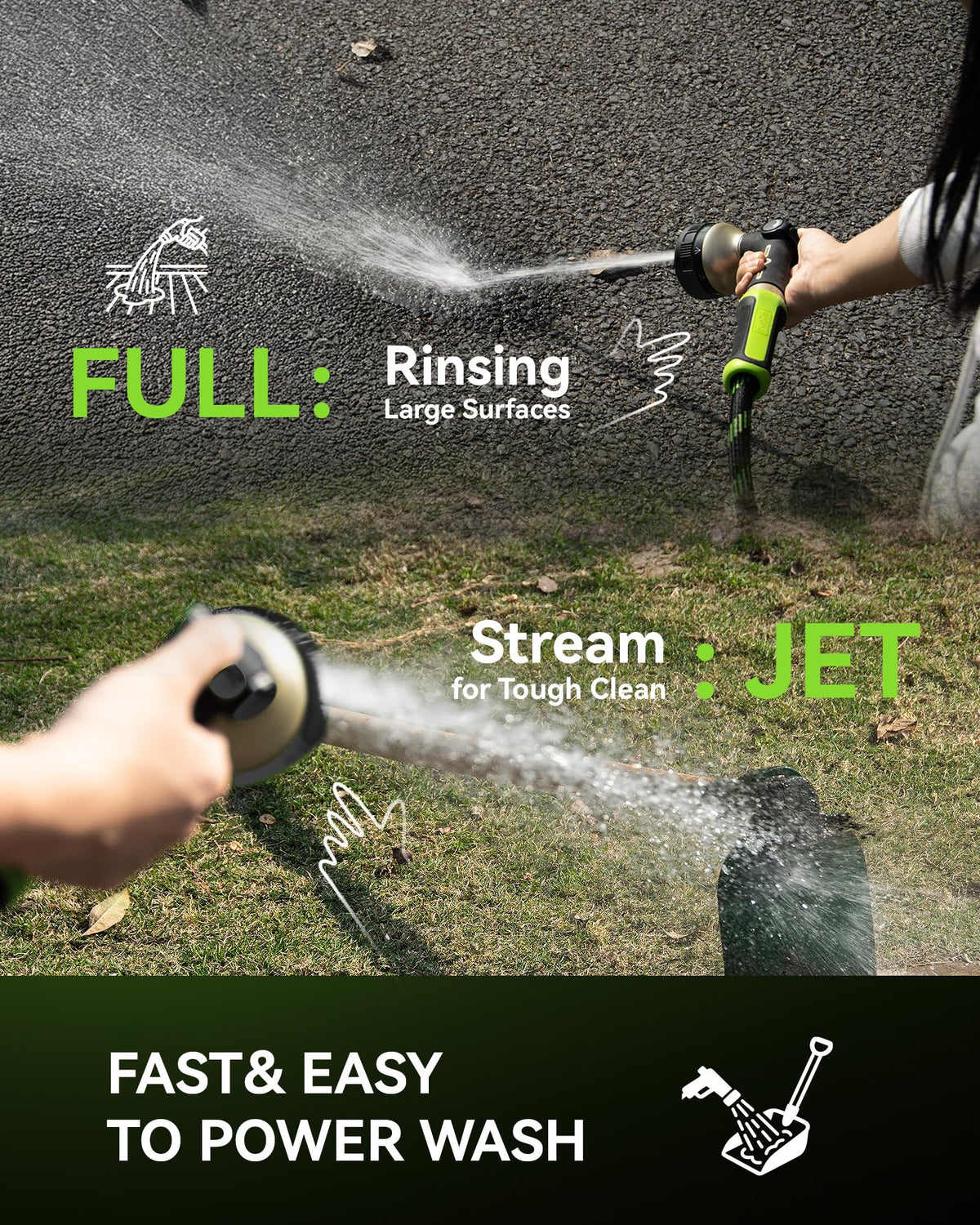 RainPoint hose sprayer stainless panel adds lasting durability.