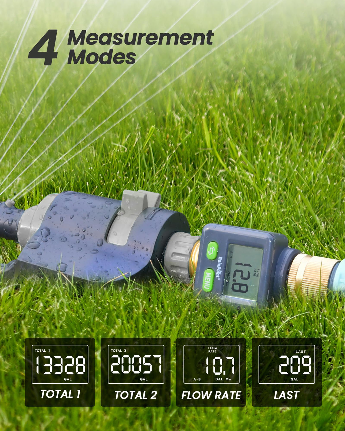 Rainpoint installation in any direction suits rv garden poolside and patio setups.