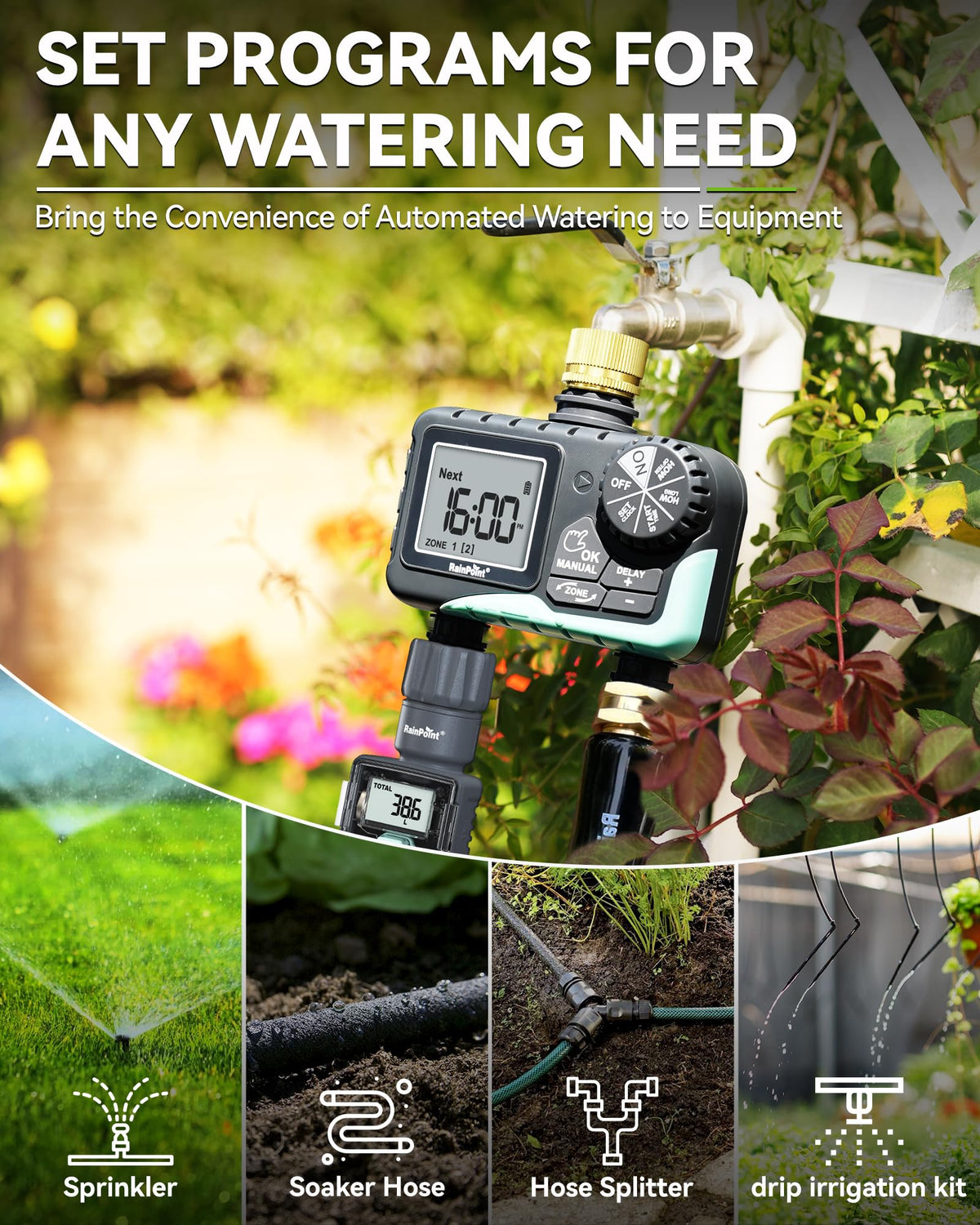 Rainpoint IP54 outdoor construction supports year-round use