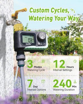 RainPoint rain delay function helps conserve water during forecasted rain.