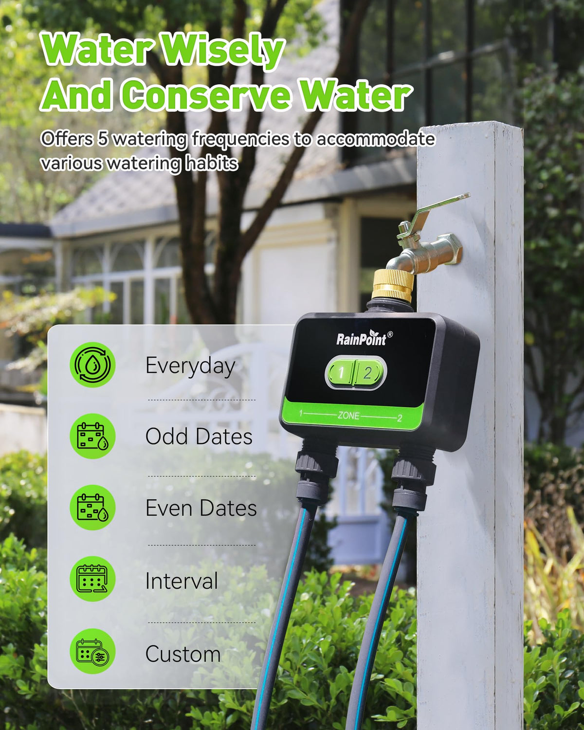 RainPoint smart hub setup showing remote irrigation control.
