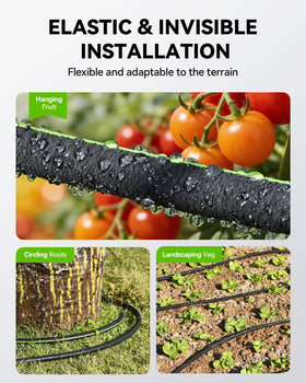 RAINPOINT 50ft soaker hose features anti-burst tube for consistent watering