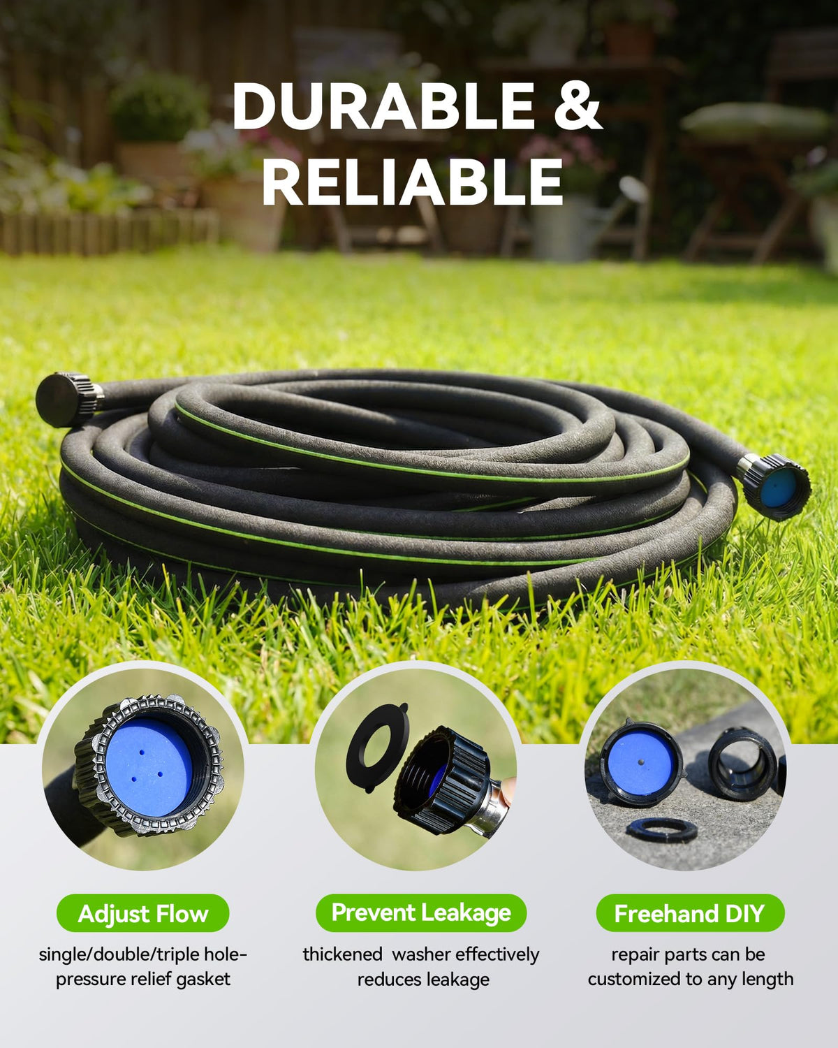 RAINPOINT 50ft soaker hose offers water-saving garden irrigation for healthier plants