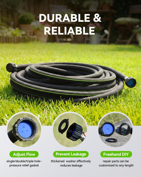 RAINPOINT 50ft soaker hose offers water-saving garden irrigation for healthier plants