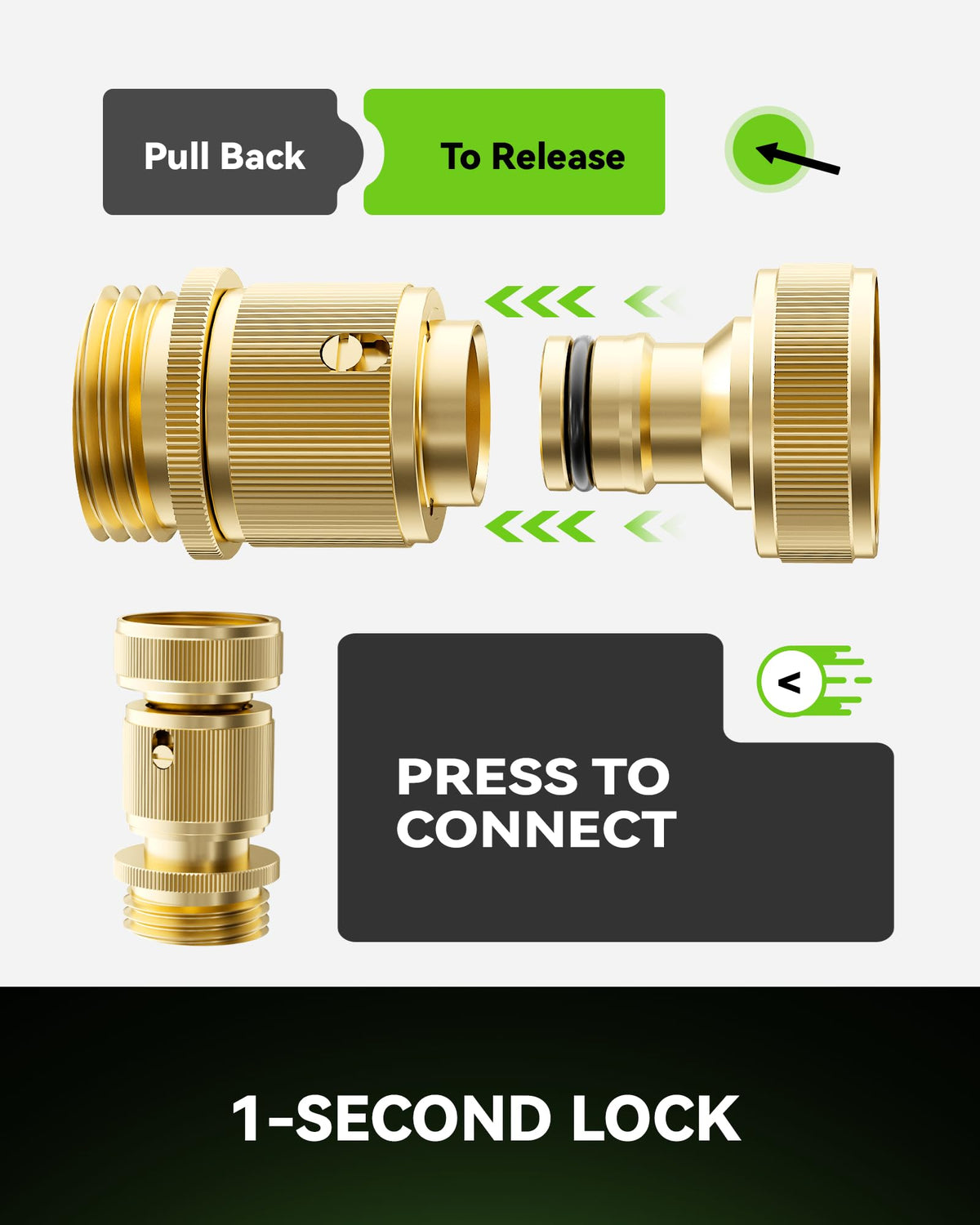 RainPoint solid brass construction ensures durability and reliable hose connections