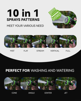 RAINPOINT green spray nozzle ready for garden chores and washing.