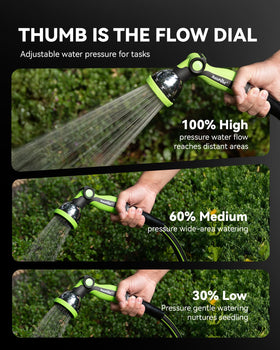 RAINPOINT leak-free connection provides a watertight spray for garden tasks.