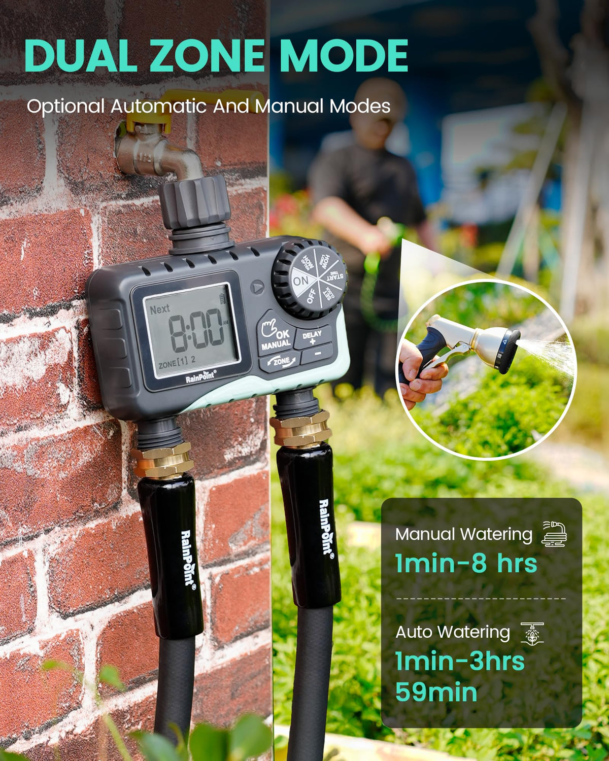RAINPOINT easy installation ready for outdoor hoses.
