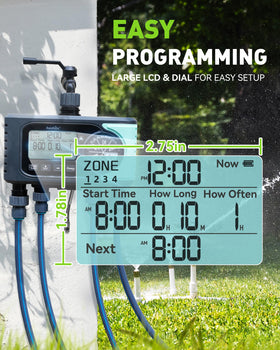 Rainpoint timer battery indicator alerts low power to prevent unexpected flooding.