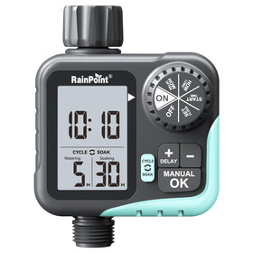 Rainpoint Sprinkler Timer display shows clear readings for quick scheduling.