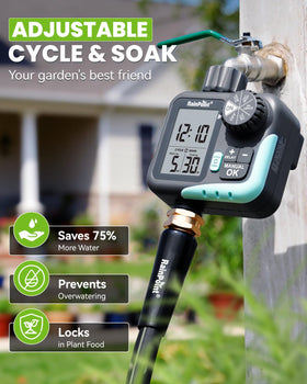 Rainpoint Sprinkler Timer large screen aids effortless setup and monitoring.