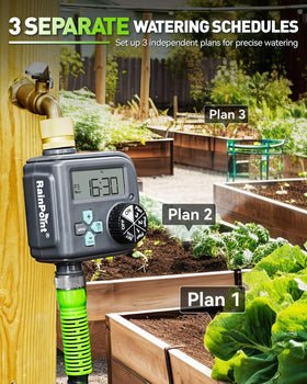 RAINPOINT timer LCD display clearly showing settings for easy programming.