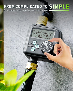 Weatherproof shell of RAINPOINT timer protecting it from wind and rain.