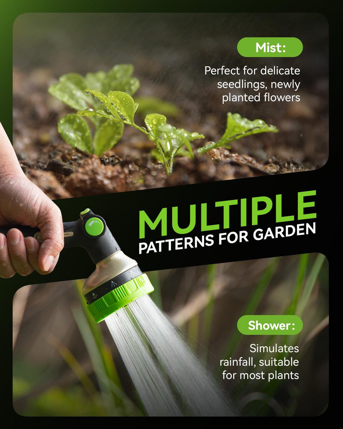 RainPoint flood-mode feature illustrates enhanced water efficiency for watering tasks.