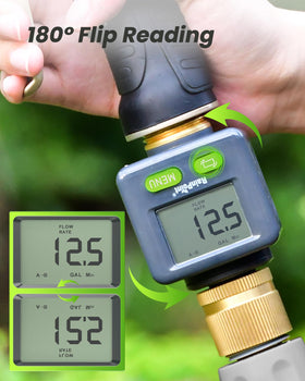 Rainpoint totalizer mode tracks today and month totals for irrigation planning.