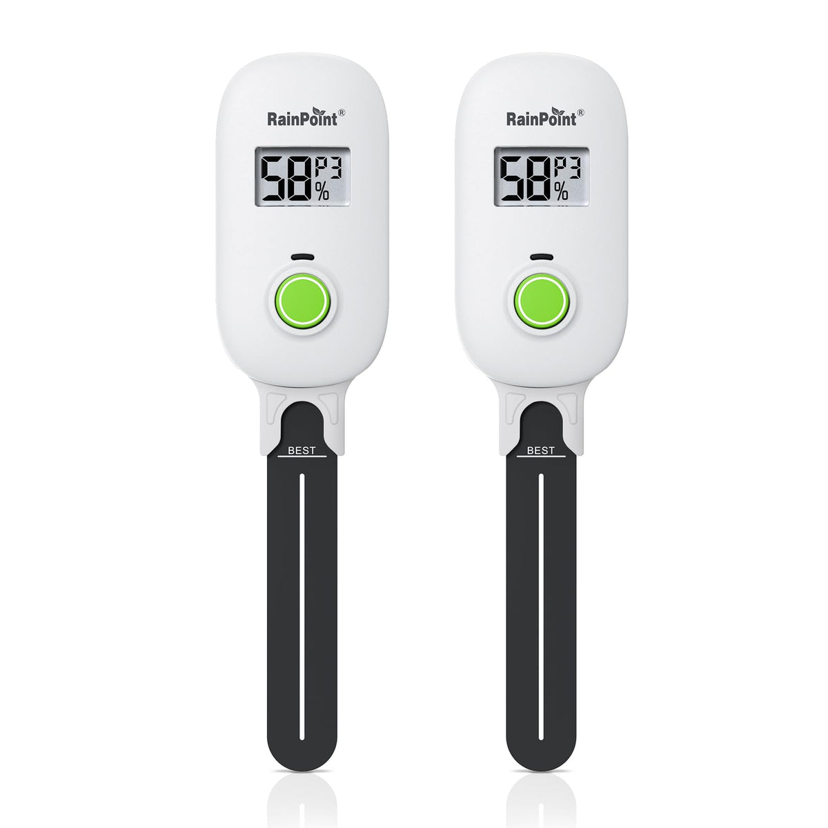 RAINPOINT two-pack smart soil moisture meters provide precise watering guidance.