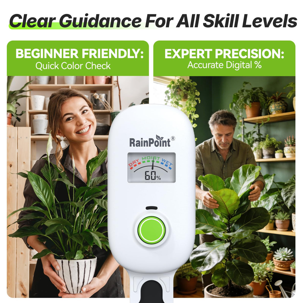 RAINPOINT Visual Gauge meter app display indicating remote monitoring with hub