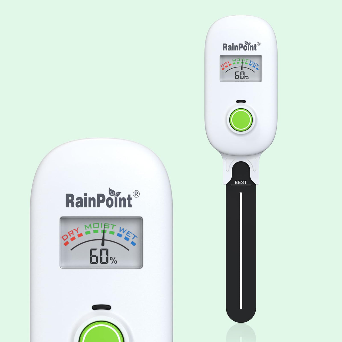 RAINPOINT Visual Gauge meter front view shows moisture status for indoor and outdoor plants