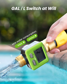 RAINPOINT water flow meter helps monitor garden watering efficiency