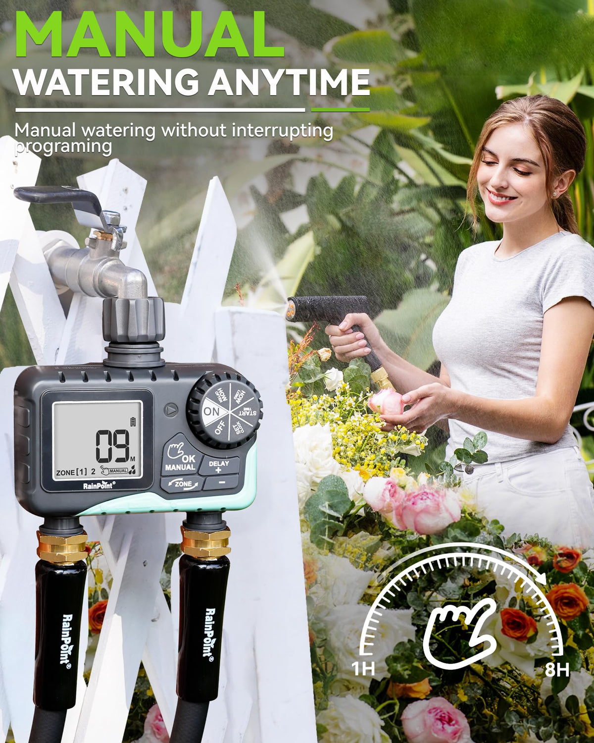 RAINPOINT 360-rotation-assembly enables quick, tool-free faucet installation.