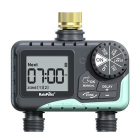 Rainpoint water timer with brass swivel for reliable irrigation
