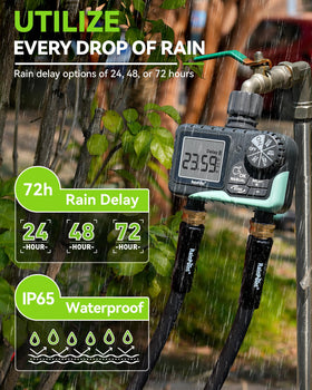 RAINPOINT large-led-display provides legible schedule review in bright sun.