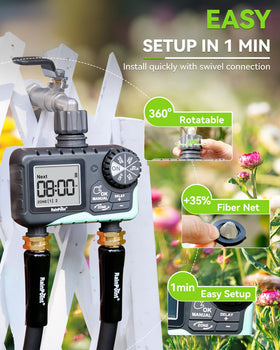 RAINPOINT low-battery-warning notifies when batteries run low to prevent missed irrigation.