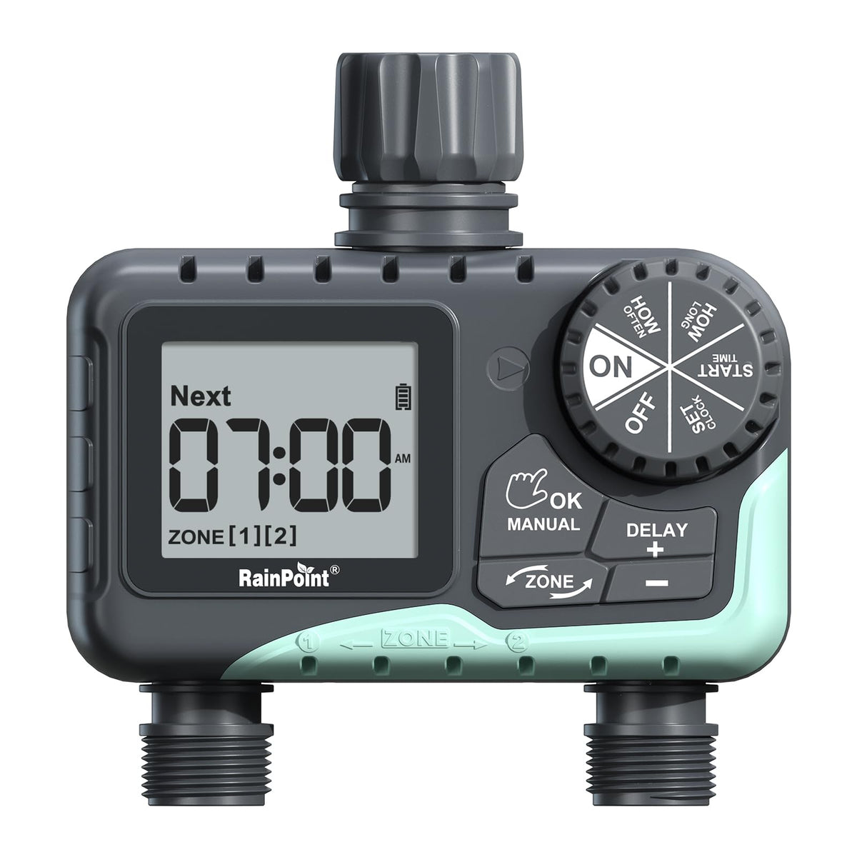 RAINPOINT water timer Zone 1 setup enables precise irrigation and easy scheduling.