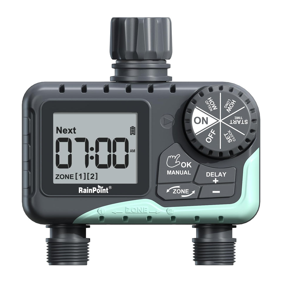 RAINPOINT water timer Zone 1 setup enables precise irrigation and easy scheduling.