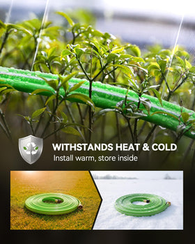 RAINPOINT hassle-free setup with stakes for targeted watering along paths and borders.