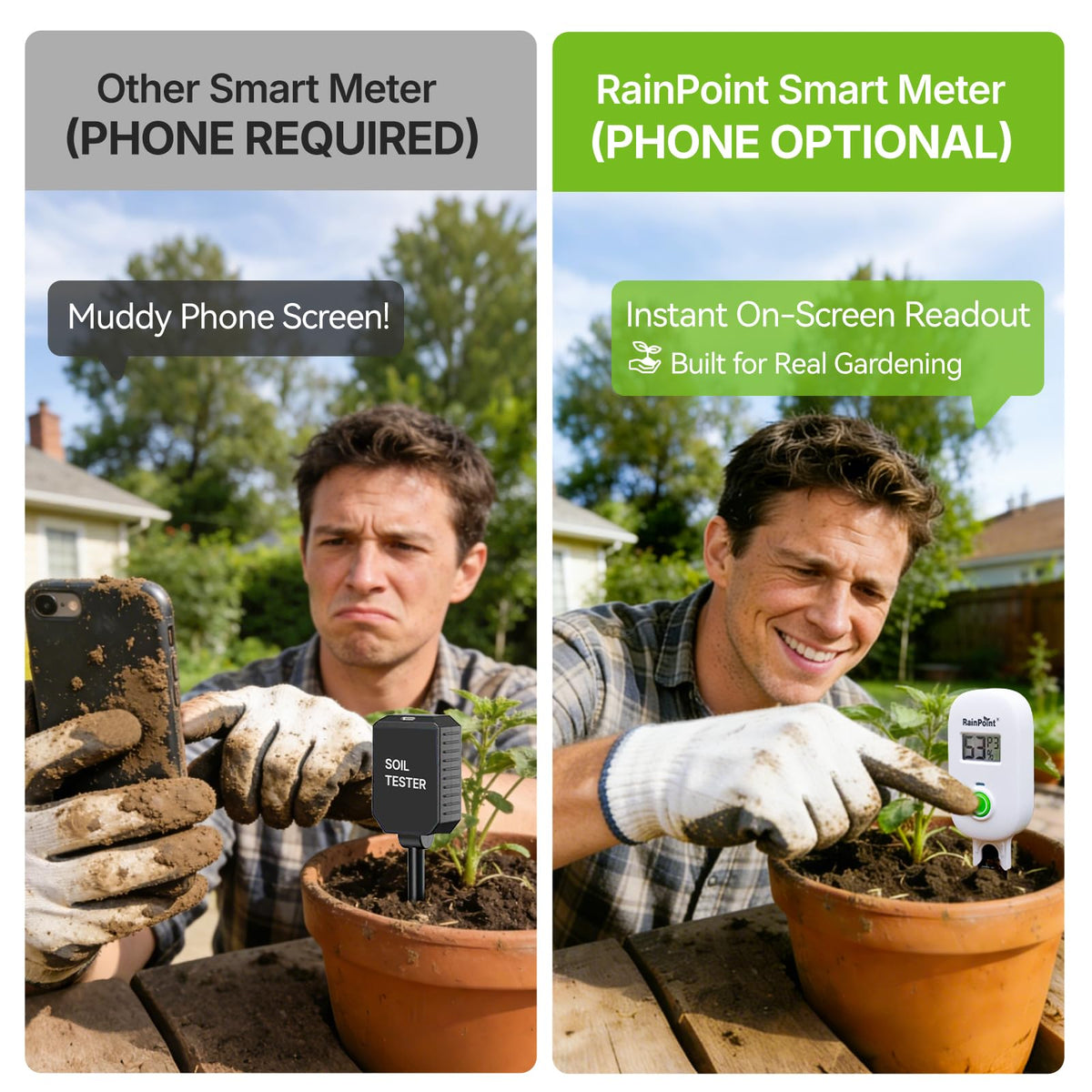 RAINPOINT can connect with a 2.4 GHz WiFi hub for remote monitoring.