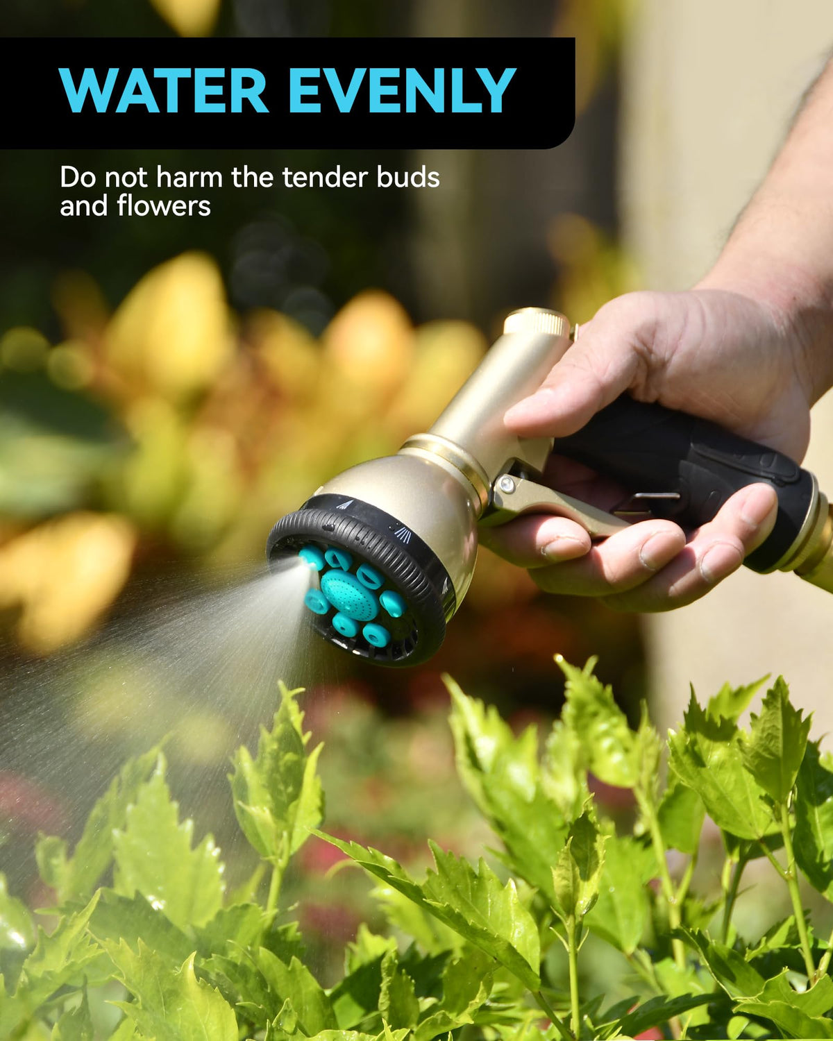 RAINPOINT zinc alloy nozzle resists rust for seasons of use.
