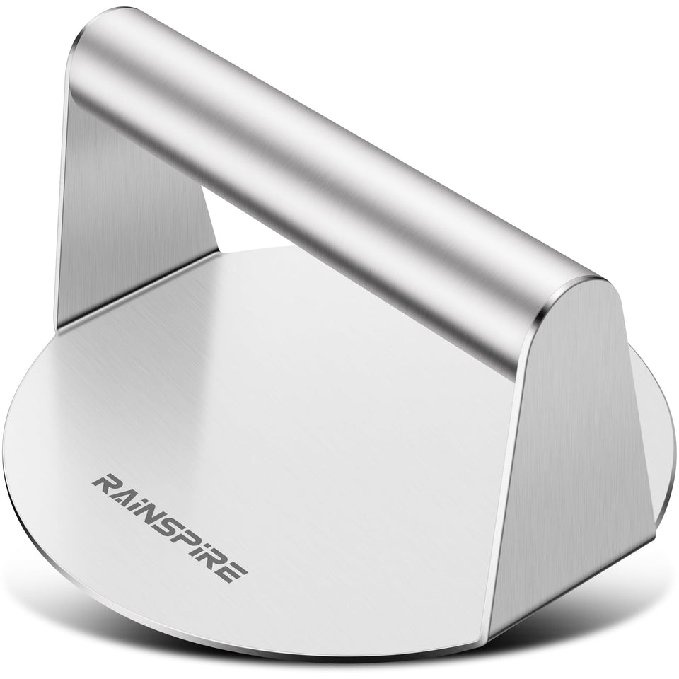 Rainspire burger press base with 5.5 inches for even contact and crispy crusts