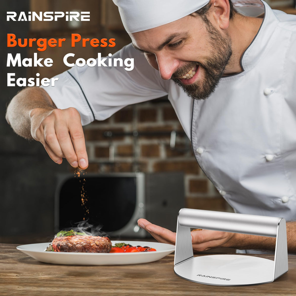 Easy-clean stainless steel allows quick washing after cooking