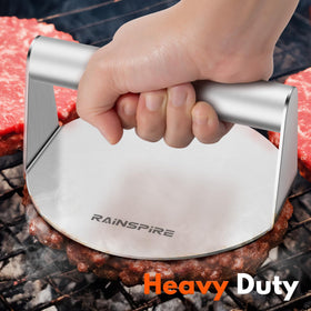Even flattening surface ensures quick heat transfer for sizzling, evenly cooked burgers