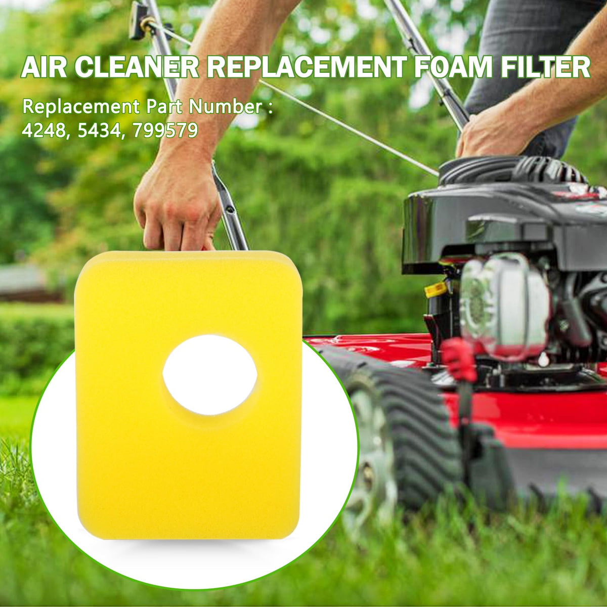Rakiyada foam air filter dimensions 4-1-4 x 3-1-4 x 7-8 inches.