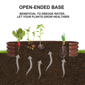 Rakukiri brown-finished garden bed blends with outdoor spaces.