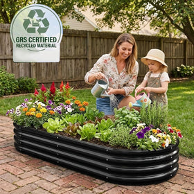 Rakukiri galvanized planter close-up showing corrosion-resistant finish for outdoor use